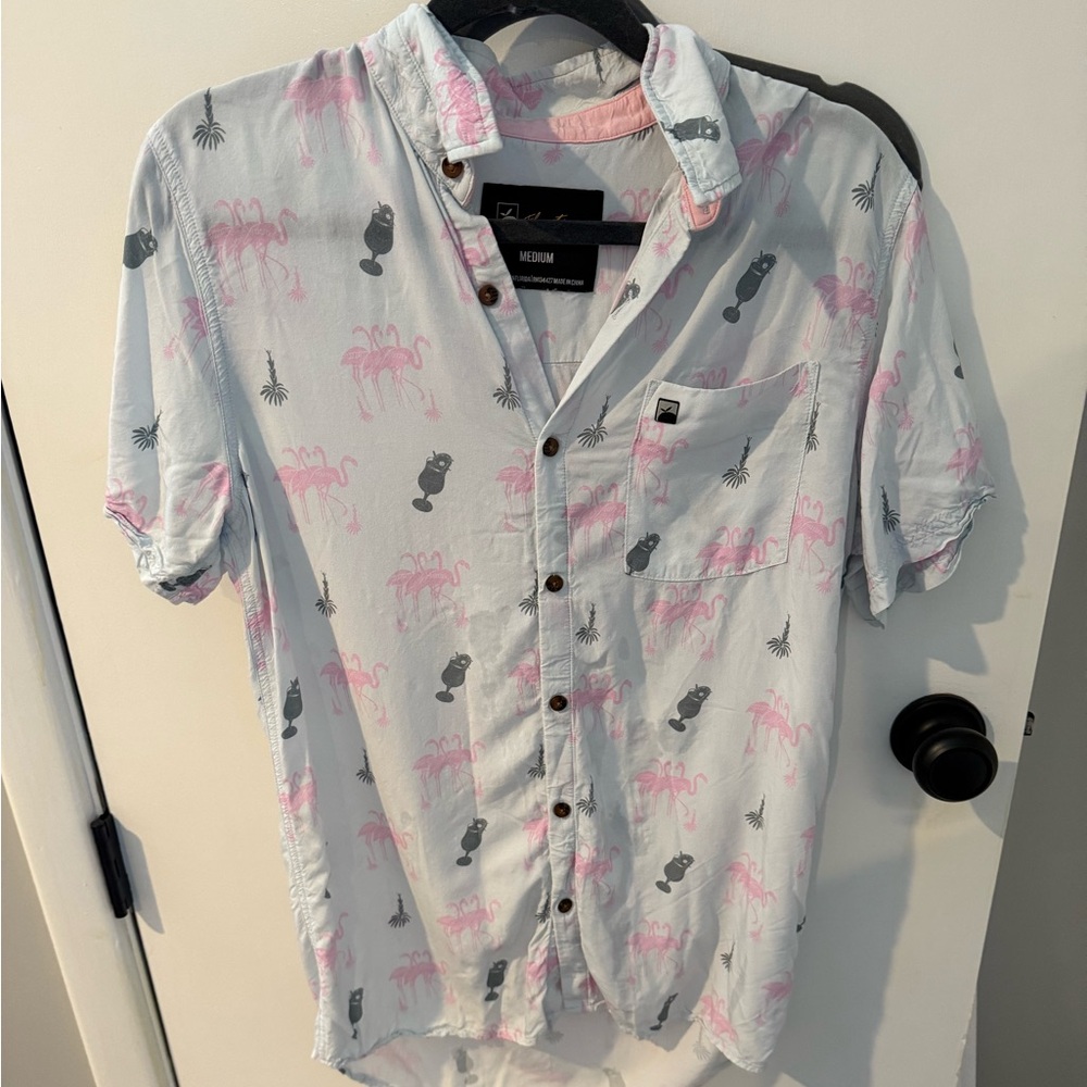 Hawaiian Shirt with Flamingos